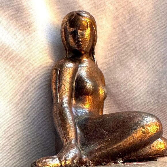 Little Mermaid’ 3” Copenhagen Bronze Figure on Rock Kobenhaven Vintage 19 - Picture 2 of 7